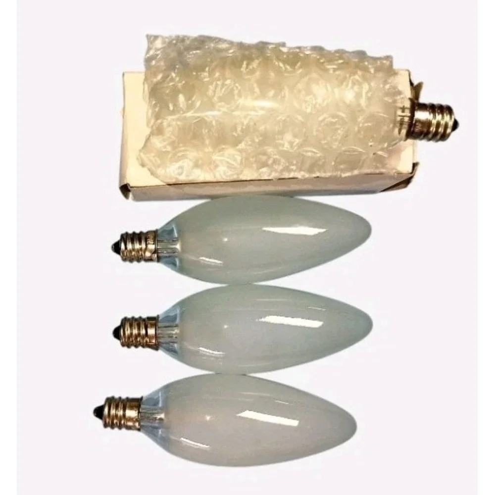 Candlebra Base KT 120 Volts 60 Watt Frosted Glass Light Bulb Four Piece Bundle